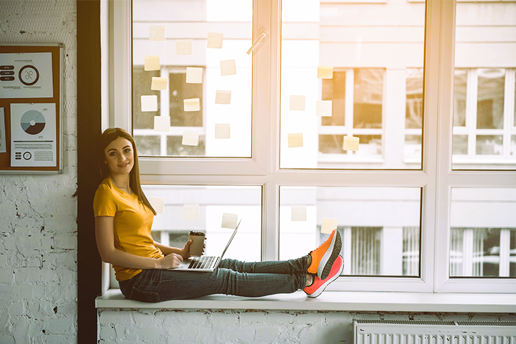 Girl on the windowsill